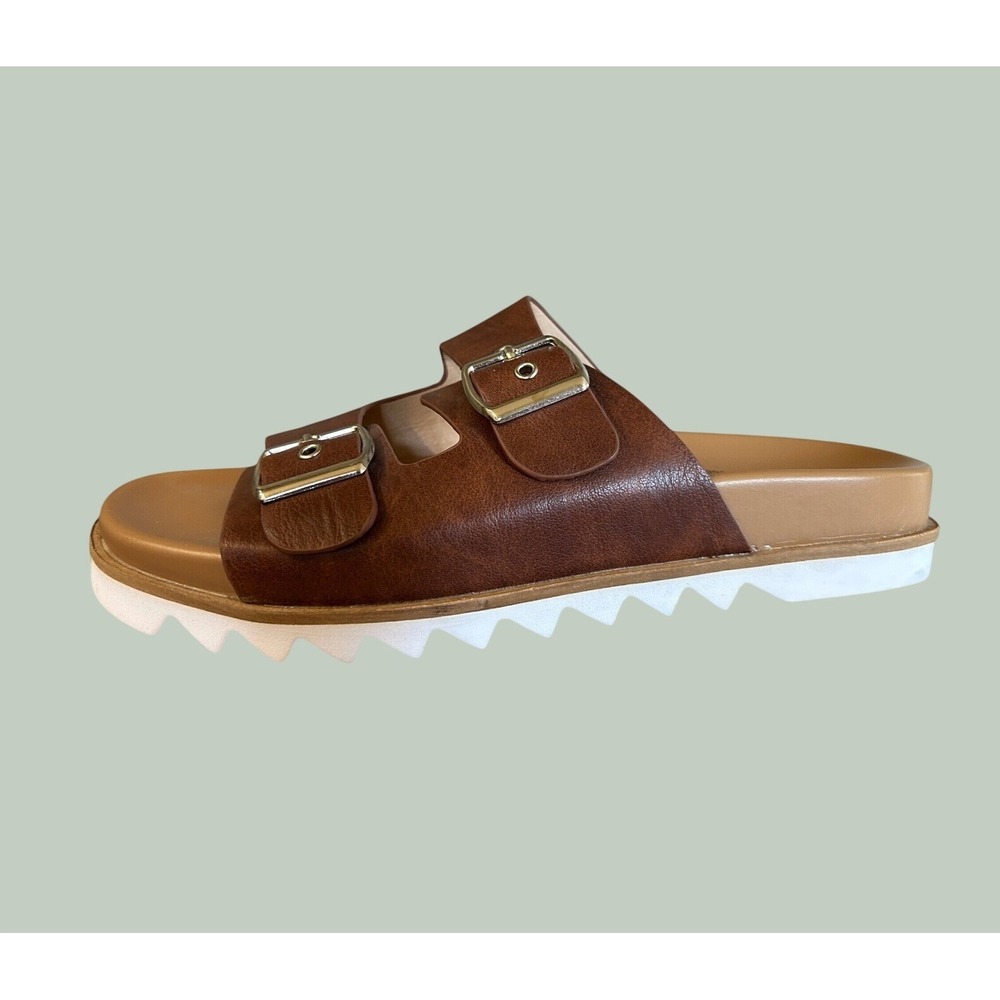 Corkys Women Dash Sandals Size 9 Brown Double Buckle Platform Sawtooth Slide